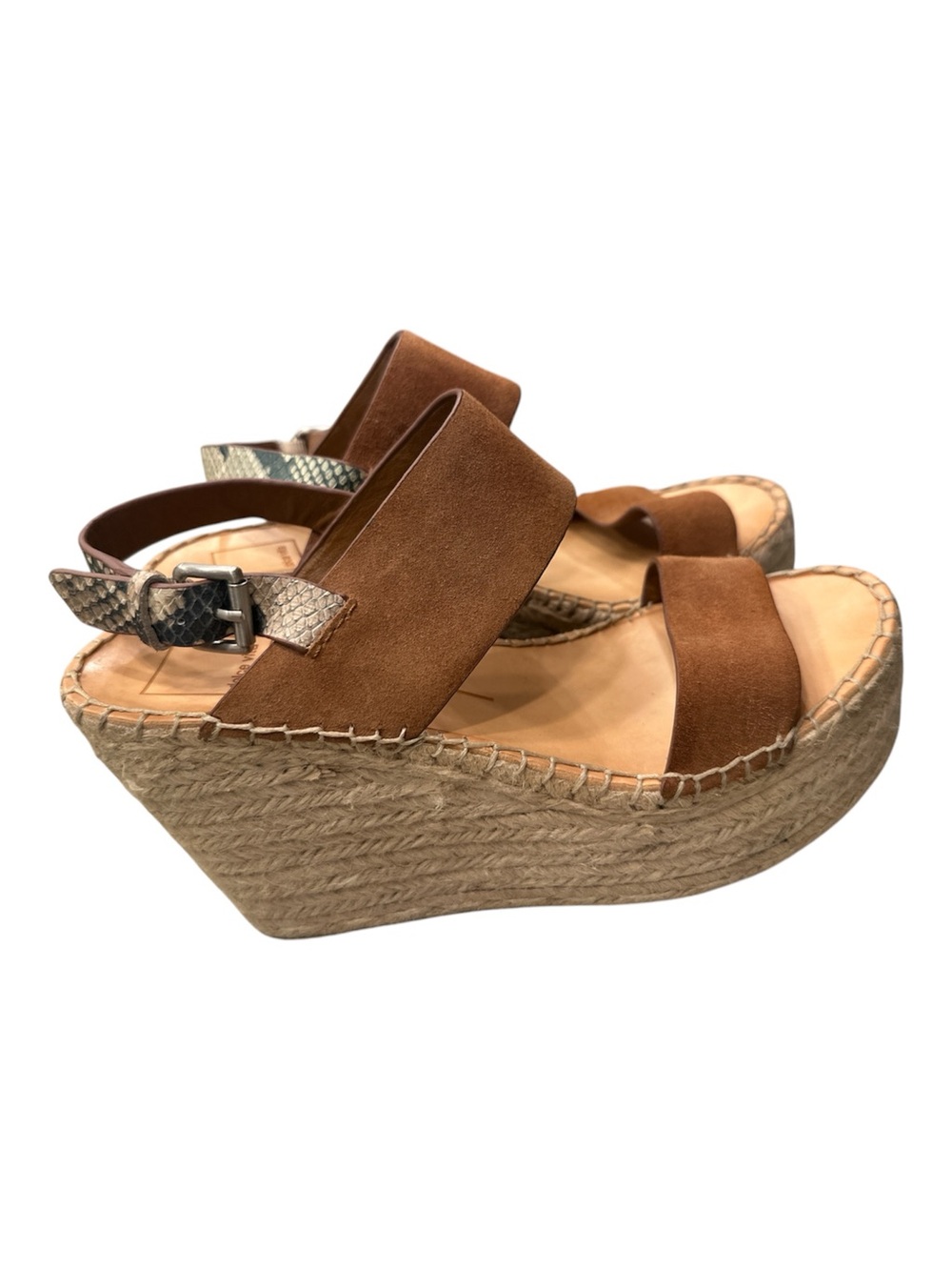 Dolce Vita Spiro Brown Suede Espadrille Wedge Sandals